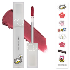 rom&nd 台灣公司貨 迷霧軟糖唇釉 ZO&FRIENDS聯名款 含貼紙, 07 微醺薔薇, 1個