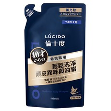 LUCIDO 倫士度 台灣公司貨 頭皮去味洗髮精 補充包, 380ml, 1件