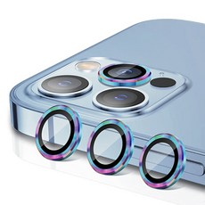 apent 手機鏡頭鋼化玻璃金屬保護環組 彩虹色, 1組