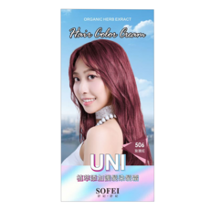 SOFEI 舒妃 UNI COLOR 植萃添加護髮染髮霜, 506 玫瑰紅, 1盒