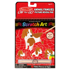Melissa&Doug 瑪莉莎 旅遊樂 刮畫, 猜猜動物家庭, 1個