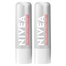 NIVEA 妮維雅 5D玻尿酸修護精華潤唇膏, 5.2g, 2支, 裸透玫瑰