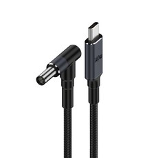 Kamera 佳美能 Type-C-DC公 PD誘騙線 140W/20V/7A 6037彎頭 ASUS筆電適用, 1.8m, 黑色, 1條