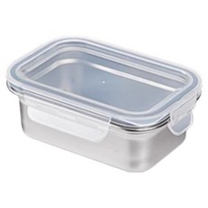 SHIMOYAMA 卡扣式304不鏽鋼保鮮盒 650ml, 1個, 容器 + 蓋子