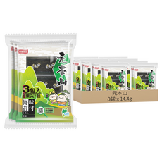 元本山 味付海苔 3包, 14.4g, 8袋