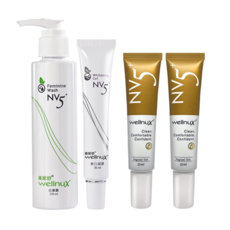 WellnuX維妮舒 NV5+美魔女透肌彈力調理組浴潔露 150ml+嫩白凝膠 36ml+長效舒芙凝膠 22ml 4入, 1組