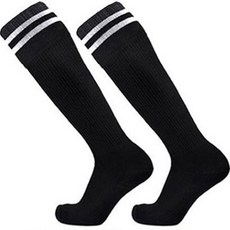 CS SOUL 男士運動足球襪, 1個, 黑色 + 白色條紋