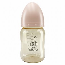 Simba 小獅王辛巴 新生適用 蘊蜜鉑金PPSU寬口防脹氣奶瓶, 栗粉, 200ml, 1瓶