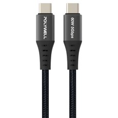 POLYWELL 寶利威爾 3.1 Type-C 3A快充高速傳輸線, 1m, 黑色, 1條