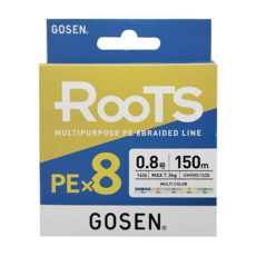 GOSEN ROOTS PEX8 MULTICOLOR 0.8號五色釣魚線, 透明色, 1個