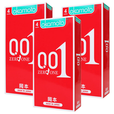 okamoto 岡本 衛生套 001 ZERO ONE 52mm, 3盒, 4個