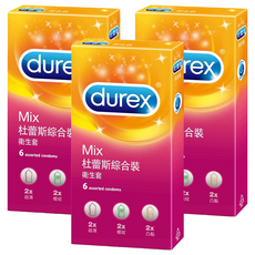 durex 杜蕾斯 綜合裝保險套, 6個, 3盒