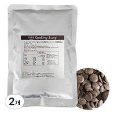 Cookingstory 黑巧克力幣, 200g, 2個