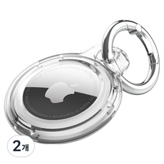 SINJIMORU AirTag 保護套 360度側面保護 PC超薄硬殼保護殼, 水晶透明, 2個
