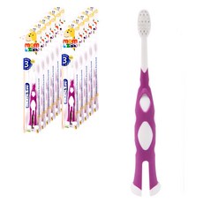 mom&zoo 兒童動物造型細毛牙刷, 紫色, 1個, 12個裝