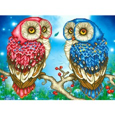 ZEZENEW 寶石十字繡 DIY套組, 幸運貓頭鷹, 1個