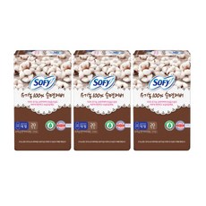 SOFY 蘇菲 棉質瞬吸蝶翼型日用衛生棉, 3組, L, 20片