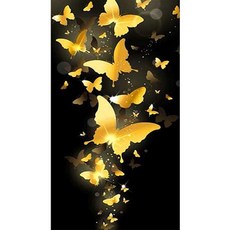 ZEZENEW 黃金蝴蝶 3D 寶石十字繡 DIY套組, 混合顏色, 1套