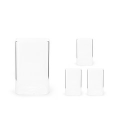 MAKA 耐熱玻璃方形水杯 S號 230ml, 單一顏色, 4個