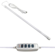 3階段亮度USB充電LED燈管 52cm+遙控器, 單色