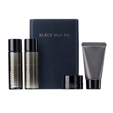 the SAEM 得鮮 Mineral Homme 黑色迷你保養組 化妝水 30ml+乳液 30ml+洗面乳 25ml+髮蠟 15ml, 化妝水30ml+乳液 30ml+洗面乳25ml+髮蠟15ml, 1組