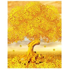 ZEZENEW 金錢樹 B 鑽石畫 DIY 套組 B1221, 混合色, 1個