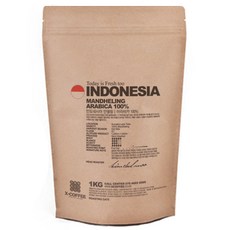X-COFFEE 巴西桑托斯咖啡豆, 1kg, 1包, 無研磨咖啡豆