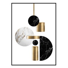 MUETTE 室內裝飾品海報 Mono marble art no.1, 黑色
