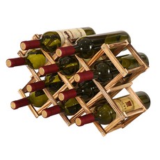 Steadial 木製折疊式紅酒架 10瓶裝 45 x 12 x 31 cm, 深棕色, 1個