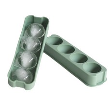 矽膠圓球製冰盒 4格, 綠色