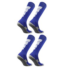 長筒撞色防滑足球襪 2雙, 07藍白