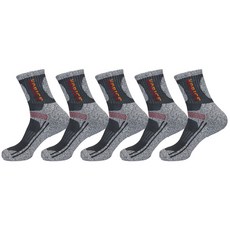 TS7 男用棉質登山襪 5雙, 深灰色
