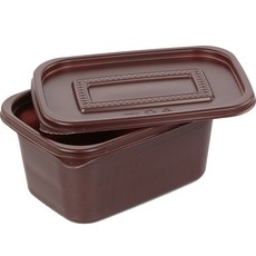 친환경 사각 밀폐 용기 특대 초코색 몸통 150p + 뚜껑 150p 세트, 1세트, 150개입