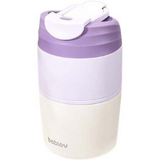 bablov 花伴森 粉彩保溫保冷吸管真空隨行杯, 粉彩薰衣草紫, 400ml, 1個