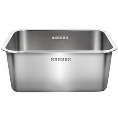 貝拉庫進 304全不鏽鋼方形洗滌槽 10.6L, 1層, 銀色, 1個