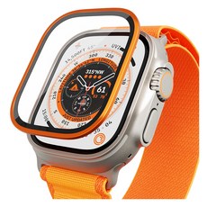 Healing Shield Apple Watch 邊框鋼化玻璃保護膜 49mm, 1個, 橘色