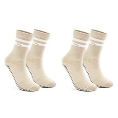 Asana 瑜珈 皮拉提斯 防滑中筒襪 2雙組