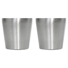 kitchen U 露營素描不鏽鋼雙層杯 小 175ml, 銀色, 2個