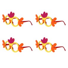 알로데 해피 동물테마 파티안경 TYPE 12 노란닭, 4개