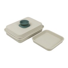 incoc 矽膠微波爐烤箱容器 + 小碟子套組, 橄欖綠, 1套