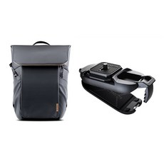 PGYTECH WonGo 氣墊相機後揹包 20L P-CB-060 + Beetle 相機夾 P-CG-040 套組, 黑色, 1個
