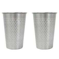 kitchen U Camping Sketch 304不鏽鋼蜂巢紋杯 500ml, 銀色, 2個