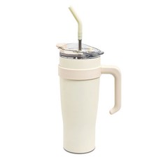EVERTON HOUSE Adventure 304不鏽鋼保溫吸管杯, 1個, 象牙白, 1.2L