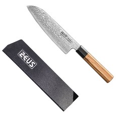 ZEUS Kitchenware 優質 67 層大馬士革 Santoku 食道 + 護套套件 ZE-RS, 混色, 1組