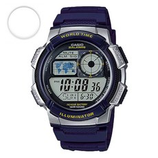 CASIO 卡西歐 男士 100m 防水數位手錶 AE-1000W-2A + 螢幕保護貼套組