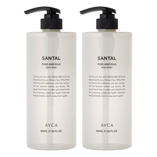 AVCA 純淨溫和Santal沐浴乳, 800ml, 2個