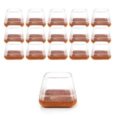 KI ecobe 透明椅腳套 方形, 16個, 棕色