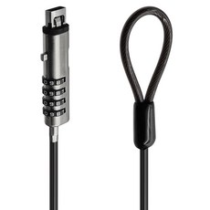 LAN Star 筆記型電腦USB埠鋼纜鎖 LS-NLOCK, 1個, 黑色(纜線), 銀色(連接器)