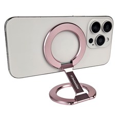 DGG M 雙環 MagSafe 可折疊智慧環手機支架, 1個, 金屬粉色