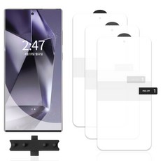 CLOVER9 Plus Hybrid 刮痕自動修復 TPU 全覆蓋手機螢幕保護貼 3片 + 簡易安裝輔助工具組, 1套